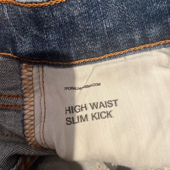 7 For all Mankind Woman’s High Waist Slim Kick Size 24 - Picture 6 of 8